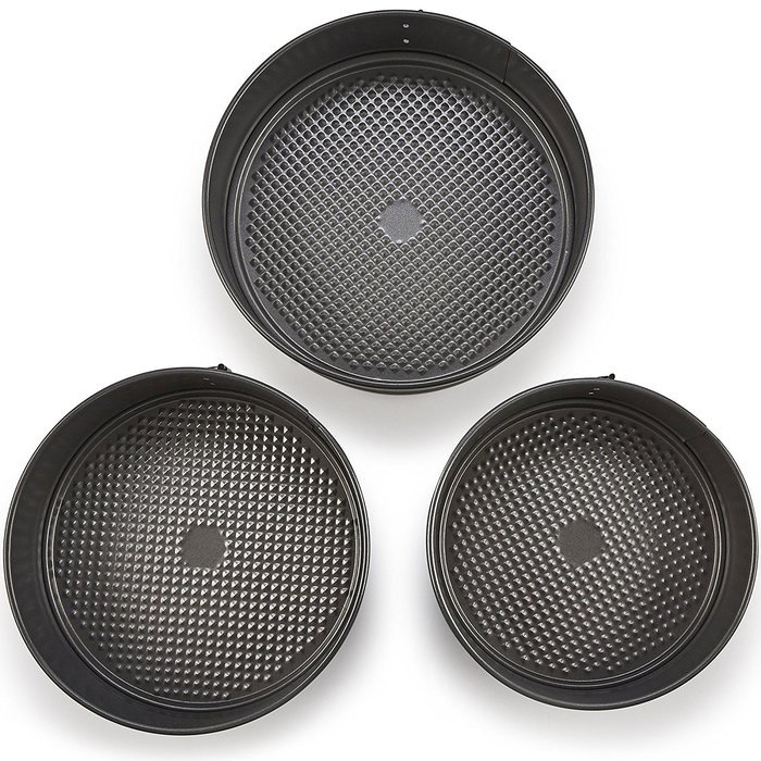 BLACK+DECKER 83394 Commercial Nonstick Spring Form Pan (Set of 3), Gray N6