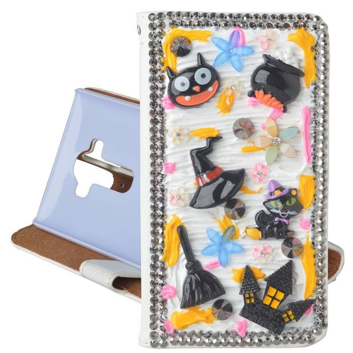 For ZTE ZMAX Z970 Hallowmas Theme Phone Case,Yaheeda 3D Handmade Stones Pumpkin Flower Skull Design PU Leather... N3