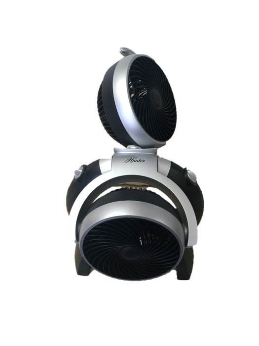 Hunter FSQQ 3-Speed Adjustable Dual Portable Room Fan in Black (Room Fan, Portable Fan)