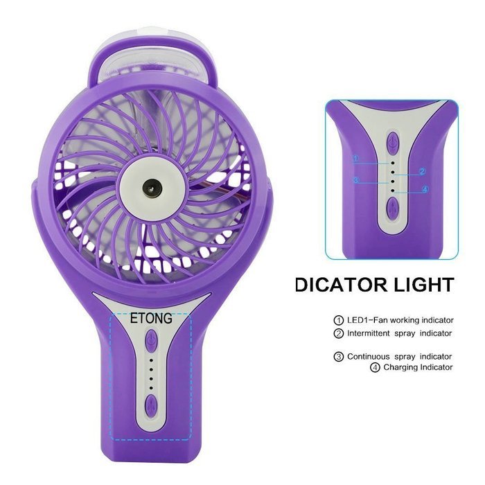 ETONG Portable Handheld USB Misting Fan Personal Cooling Mist Humidifier Rechargeable Mini Water Spray Cooling...
