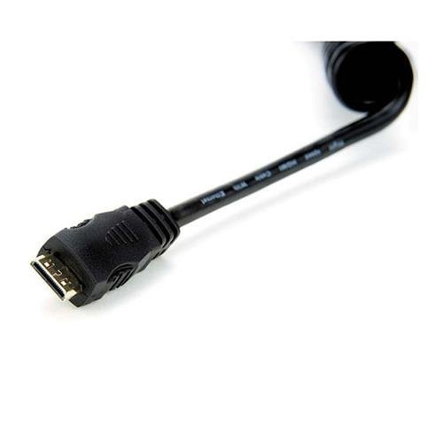 Atomos 11.81"/30cm Coiled Right Angled Micro HDMI to Straight Full Size HDMI Cable for Ninja Star Recorder