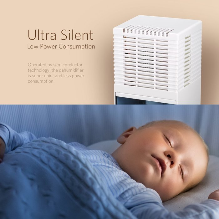 Seneo Mini Dehumidifier with 200ml/day, 400ml Water Tank Moisture Absorber for Home Bedroom Kitchen Shoe Cabinet... N3