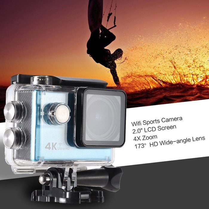 Andoer 2.0" LCD 4K WiFi Ultra HD Action Sports Camera 16MP 25FPS 1080P 60FPS 4X Zoom 25mm 173 Degree with 8in1... N10