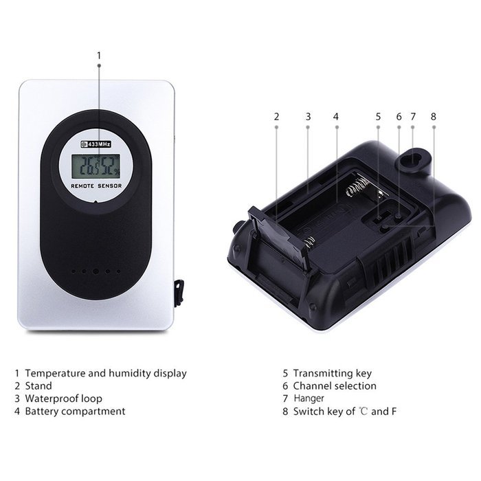 Magicook TS - H146 433MHz Weather Forecast Alarm Clock Wireless Weather Station Indoor Outdoor Thermometer Humidity N3