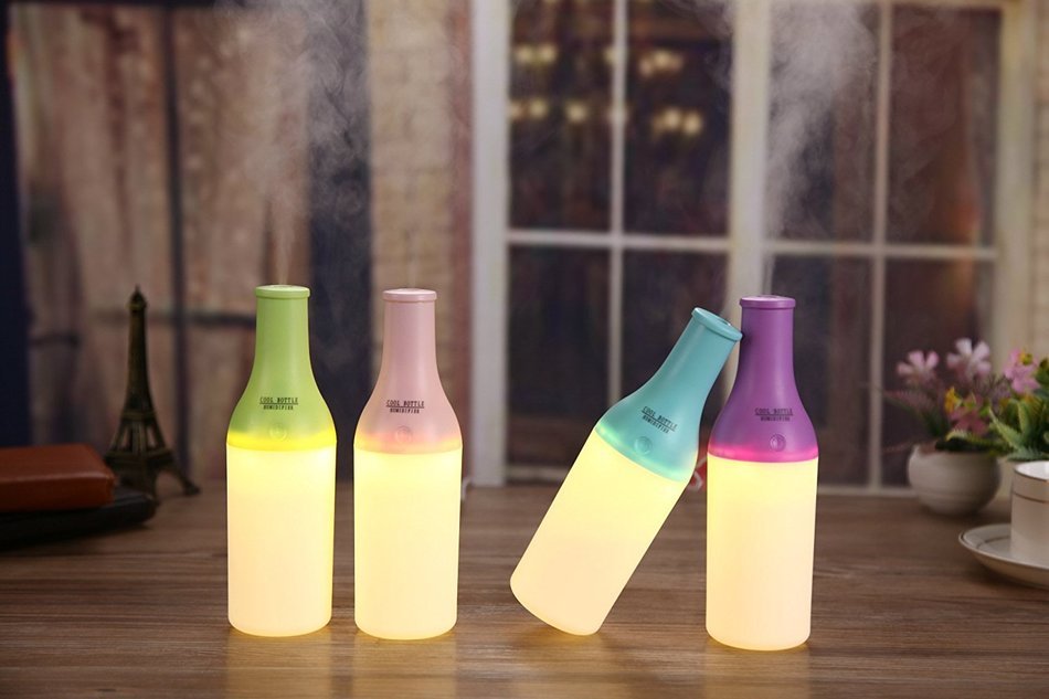 Xenics Essential Oil Diffuser Humidifier, 180ml USB Mini Cool Mist Humidifier Warm Light Nightlights,4 Hours Continous... N4