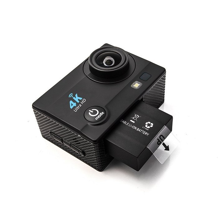 Homkm Q3H+ Basic 4K Full HD 1080p Action Camera MAX 30M Waterproof Camera 6 Glass + LED Lens 170&deg; Wide Angle (... N21
