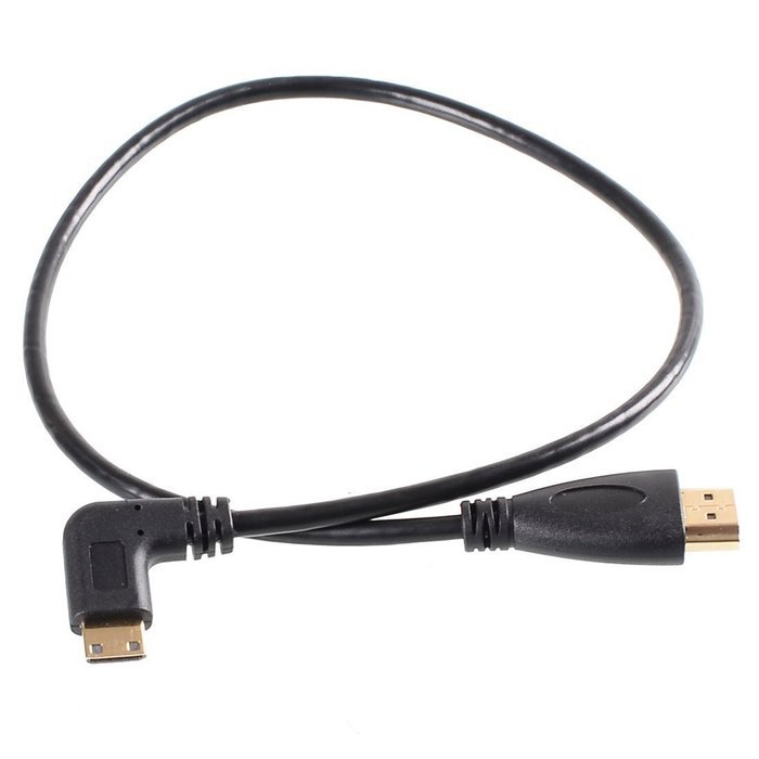 Smays Left Angle HD Mini HDMI to HDMI Cable for Camera, Flat DV, DC, Tablet TF101 (1.64 Feet=50 Centimeters) N2