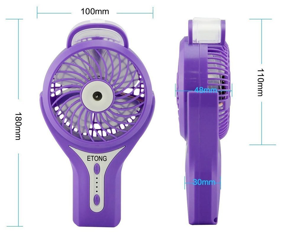 ETONG Portable Handheld USB Misting Fan Personal Cooling Mist Humidifier Rechargeable Mini Water Spray Cooling... N5