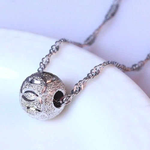 New Silver Plated Good Luck Wish Beads Pendant Chain Necklace Women ...