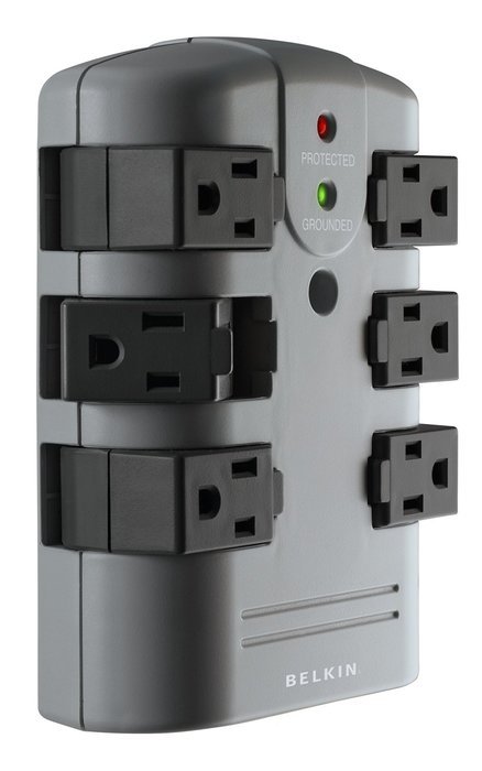 Belkin 12-Outlet Pivot-Plug Power Strip Surge Protector with 8-Foot Power Cord, 4320 Joules (BP112230-08) N15