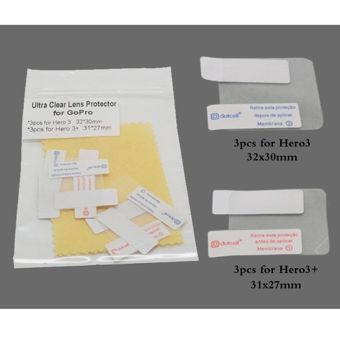 ProGear Ultra Clear Lens Protectors And Micro-Fiber Cloth For GoPro Hero 3/3+ N4
