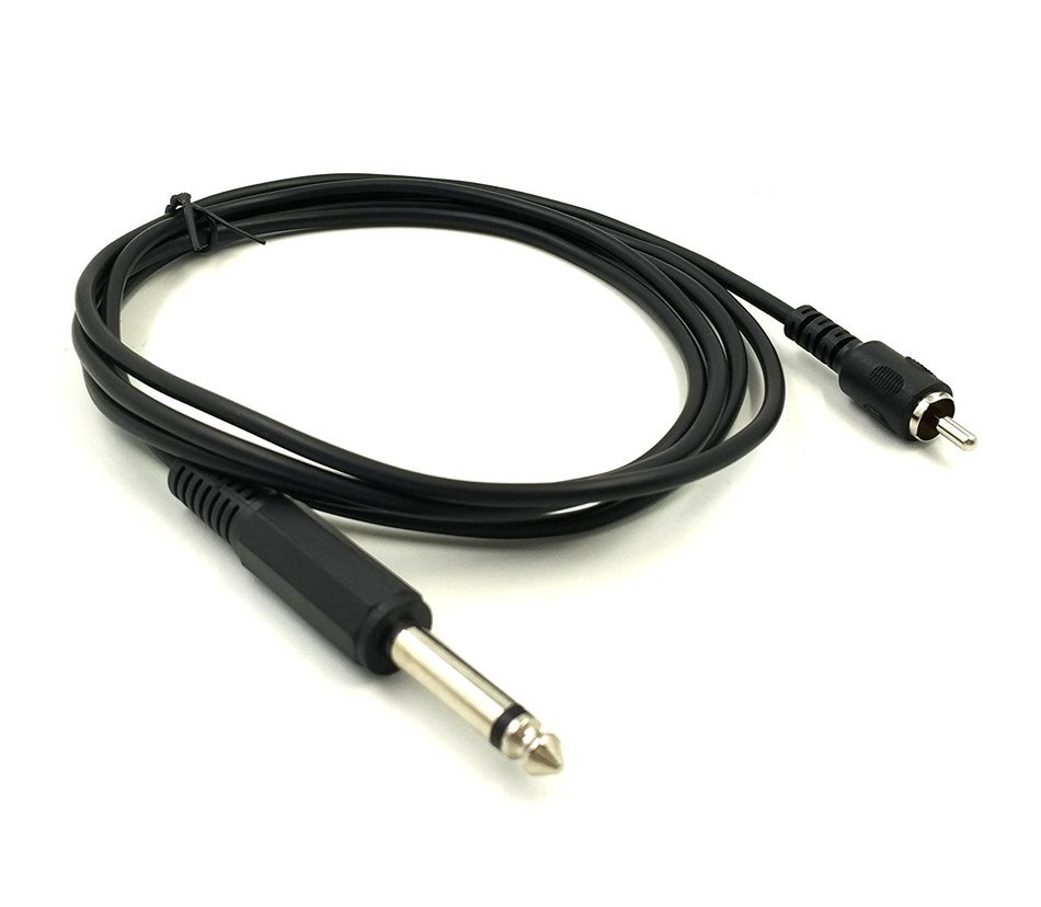 Exuun 1.8M/ 6Ft 6.35mm Mono 1/4" TS Male Plug to RCA Male Stereo Audio Cable Cord Wire for Mixer AV Amplifier... N2
