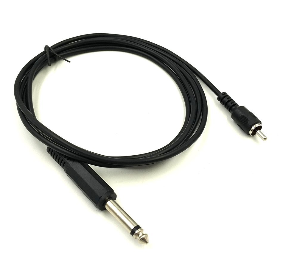 Exuun 1.8M/ 6Ft 6.35mm Mono 1/4" TS Male Plug to RCA Male Stereo Audio Cable Cord Wire for Mixer AV Amplifier... N3
