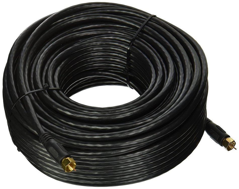 Cmple - RG6 F Type Coaxial 18AWG CL2 Rated 75Ohm Cable -75ft