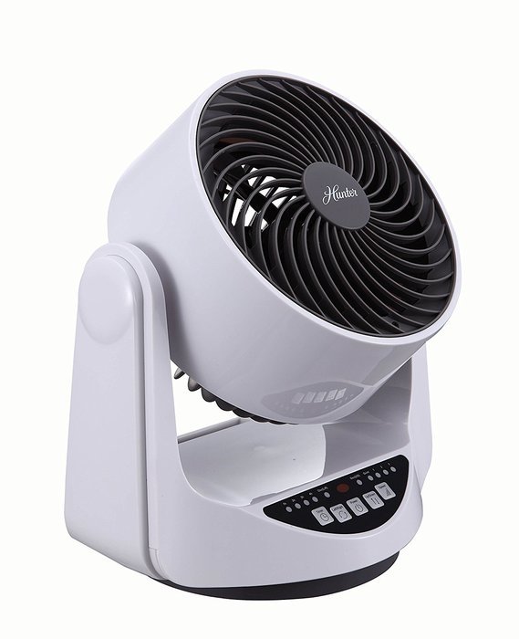 Hunter FSQ-MF09F-W Whole Room Table Fan - White (Room Fan)