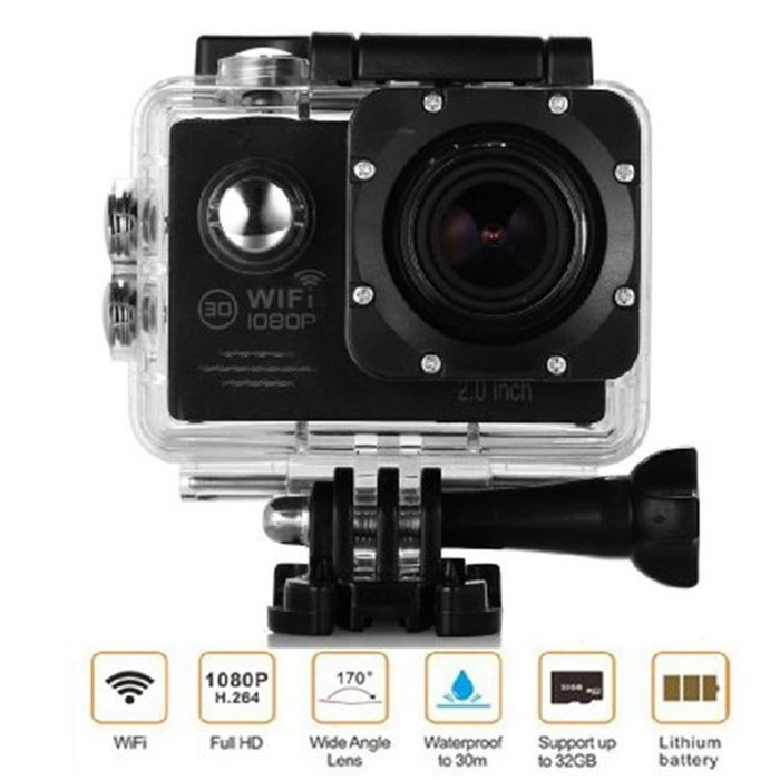 Action Sports Camera JiuChoi S7 2.0inch 14MP FHD Action Dv Waterproof Wifi 1080p Diving Helmet Sports Car Camera... N12