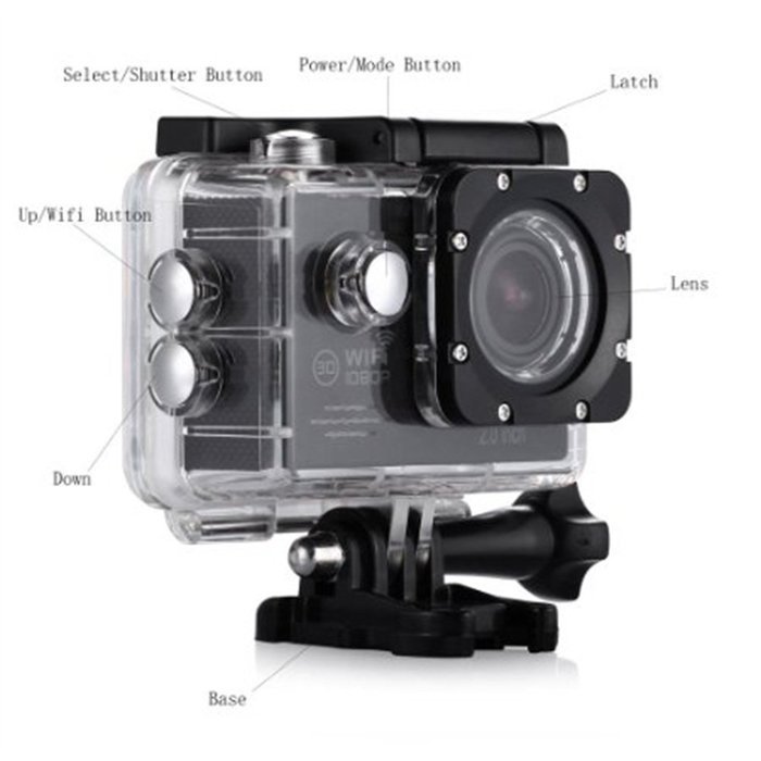 Action Sports Camera JiuChoi S7 2.0inch 14MP FHD Action Dv Waterproof Wifi 1080p Diving Helmet Sports Car Camera... N13