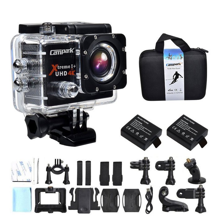 Campark&reg; 4K 30fps WiFi Ultra HD Waterproof Sports Action Camera Diving Camcorder with Medium Bag for Camera and... N6