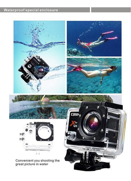 Campark&reg; 4K 30fps WiFi Ultra HD Waterproof Sports Action Camera Diving Camcorder with Medium Bag for Camera and... N8