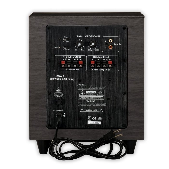 Acoustic Audio PSW-6 Down Firing Powered Subwoofer (Black) N11