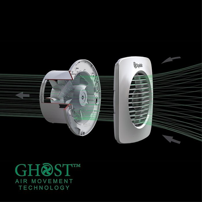 Xpelair DX100HTR Simply Silent 4" Round Extractor Fan | Humidistat/Timer/Kit