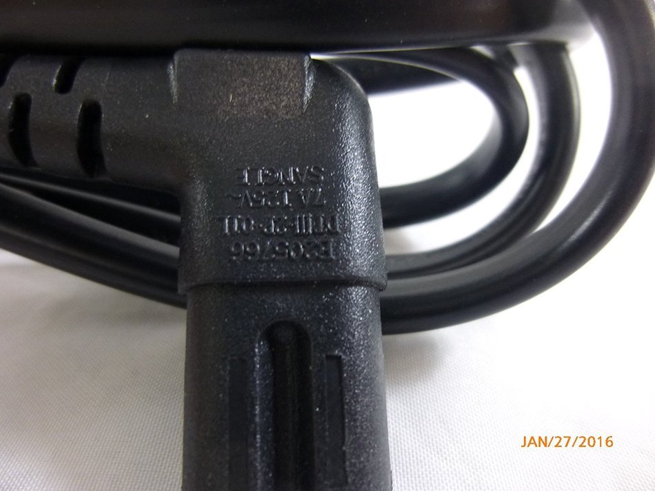 12 Foot Replacement TV Power Cord for Samsung PN 3903-000853 3903-000599 90&deg; Angled 2 prong Figure 8 N2