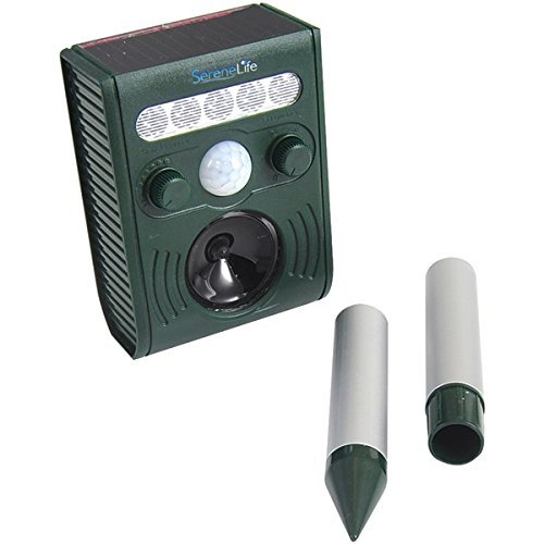 New SERENE-LIFE PSLSAR3 Sensitivity Adjustable Solar-Powered Animal & Pest Repeller