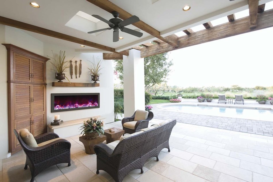 Amantii Outdoor Panorama Series Deep Electric Fireplace, 50 Inch N16