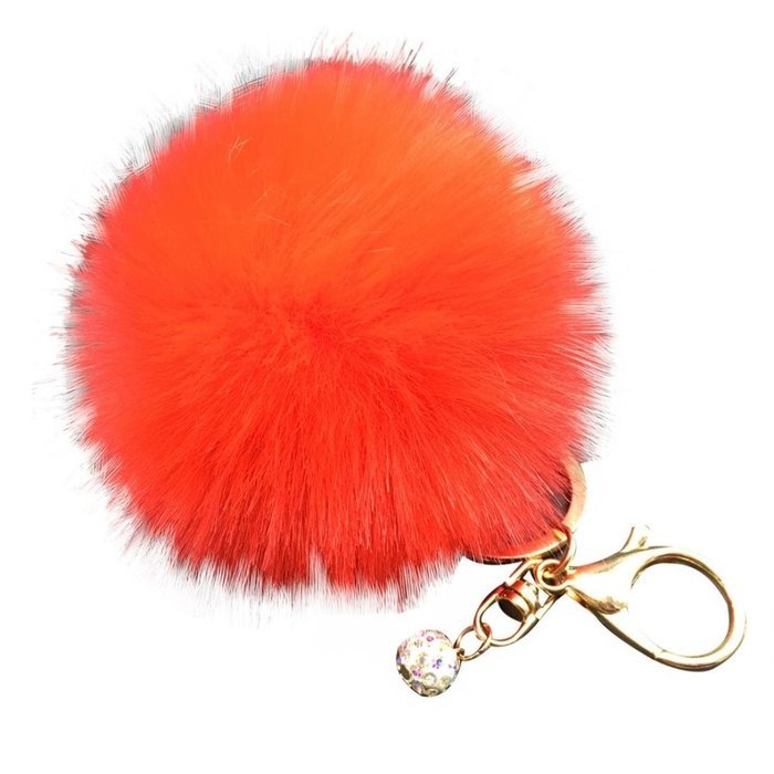 AutumnFall® Fluffy Faux Rabbit Fur Ball Charm Car Keychain Handbag Key