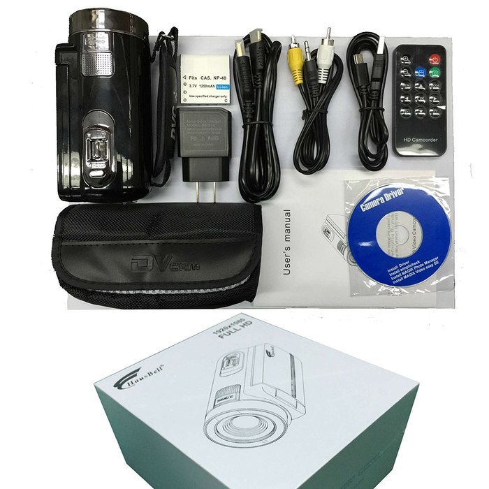 Hausbell HDBV-301 Full HD Digital Video Camera Camcorder 1920 X 1080P with 3.0" TFT LCD, 16 X Digital Active Zoom... N7