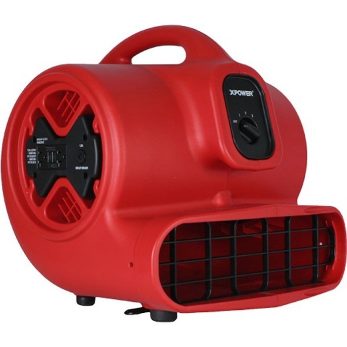 XPOWER X-600A 1/3 HP 2400 CFM 3 Speed Air Mover with GFCI Outlets for ...