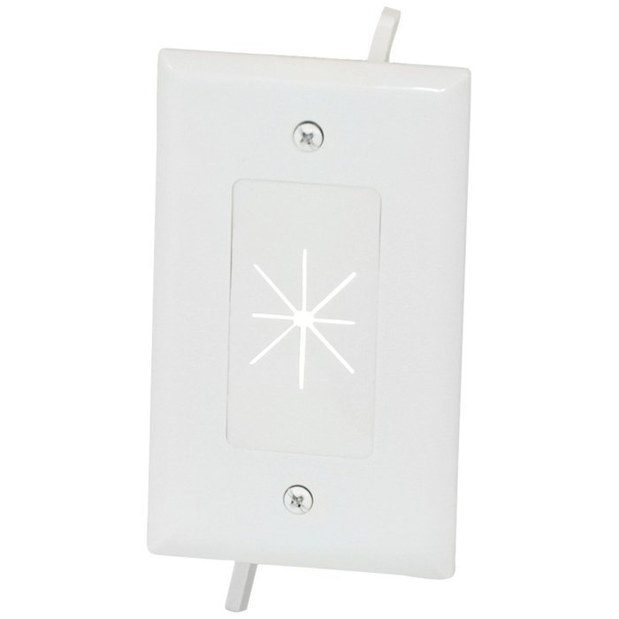 Datacomm 45-0014-WH Gang Cable Plate with Flexible Opening (White) (Discontinued by Manufacturer) N3