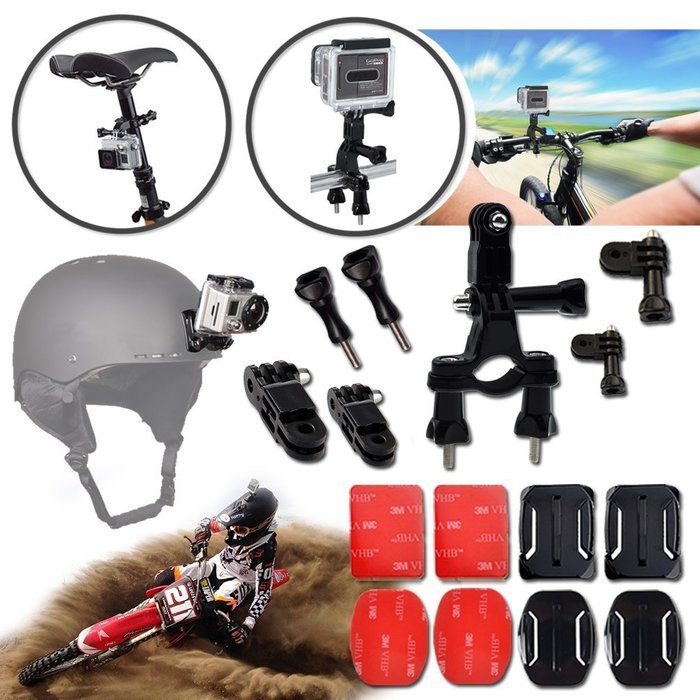 Xtech&reg; RACING ACCESSORIES Kit for GoPro Hero 4 3+ 3 2 1 Hero4 Hero3 Hero2, Hero 4 Silver, Hero 4 Black, Hero 3... N3