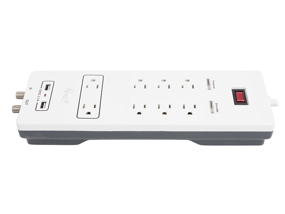 Rosewill RHSP-15001 8-Outlet Surge Protector, Fireproof 2300 Joules Power Surge Protection with 6-Foot Cord and... N5