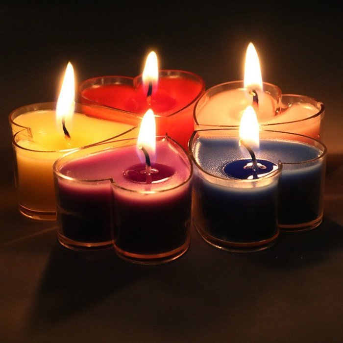 Spritech(TM) 9Pcs Romantic Love Heart Shaped Floating Candle for for Daily household Wedding Birthday Party Candlelight...