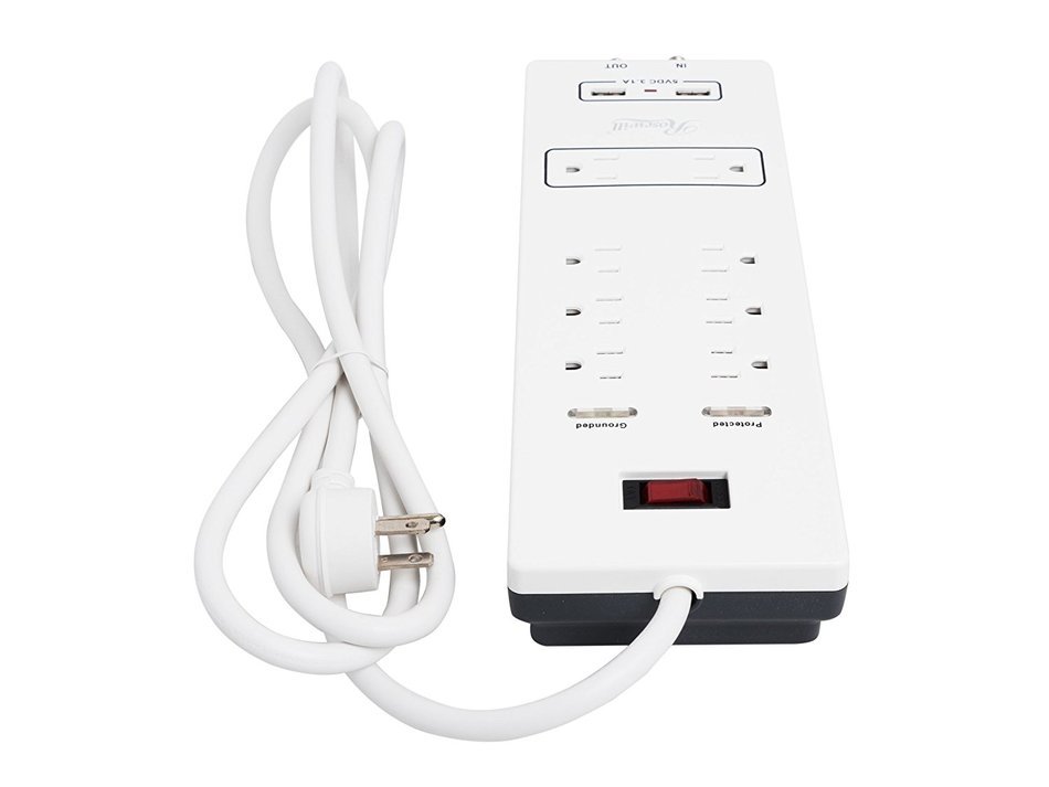 Rosewill RHSP-15001 8-Outlet Surge Protector, Fireproof 2300 Joules Power Surge Protection with 6-Foot Cord and... N7