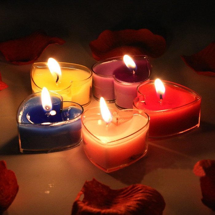 Spritech(TM) 9Pcs Romantic Love Heart Shaped Floating Candle for for Daily household Wedding Birthday Party Candlelight... N2