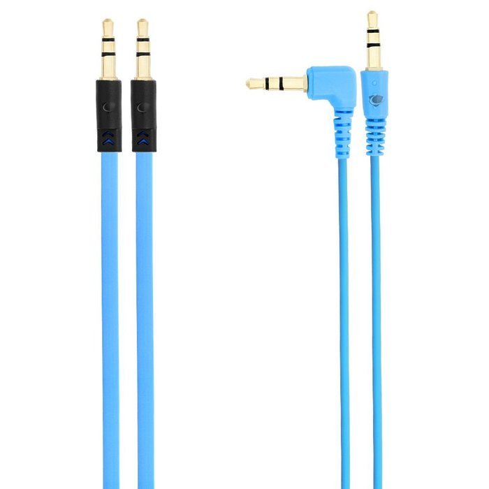 Chromo Inc. 2x Pack 3.5mm Auxiliary Cable 1 Angled and 1 Flat Audio Music Aux - Black N2