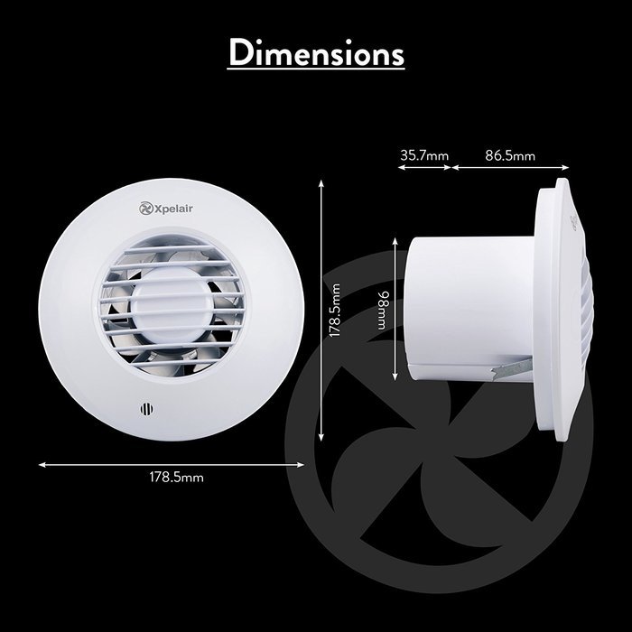 Xpelair DX100HTR Simply Silent 4" Round Extractor Fan | Humidistat/Timer/Kit N4