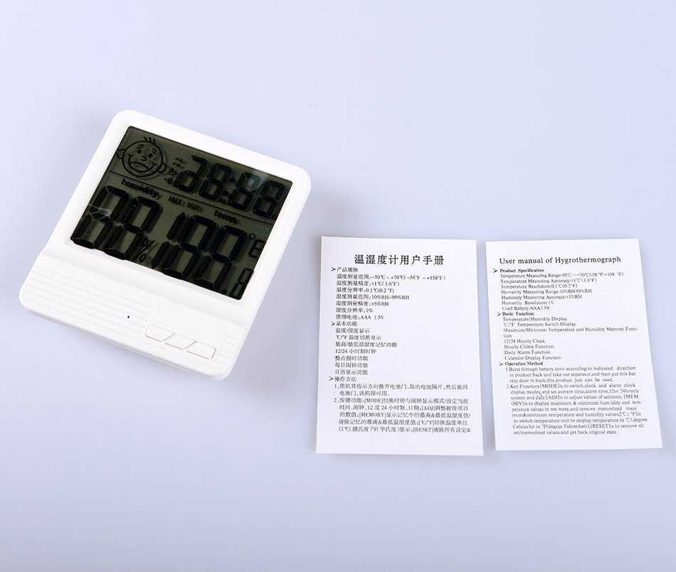 Humidity Meters,White Indoor Hygrometer Thermometer for Baby Room Temperature Humidity Moisture Monitor