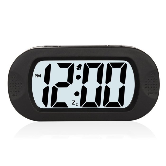 Plumeet Easy Setting Silicone Protective Cover Digital Silent LCD Large Screen Desk Bedside Alarm Clock With Snooze... N12