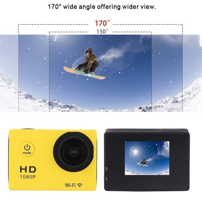 W8 1080P 30FPS 12MP Wifi Waterproof 30M Shockproof 170&deg; Wide Angle 1.5" Screen Outdoor Action Sports Camera Camcorder... N35