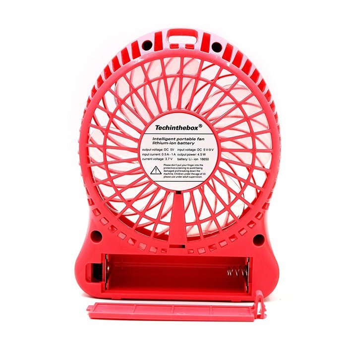 TechIntheBox LED display Portable Fan 4-inch 3 Speeds Mini USB Rechargeable Fan with LED Light Powered By Electric-powered... N3
