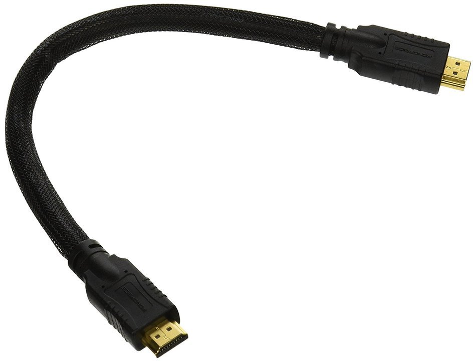 Monoprice Commercial 6ft 24AWG CL2 High Speed HDMI Cable With Ethernet w/ Net Jacket - Black N5
