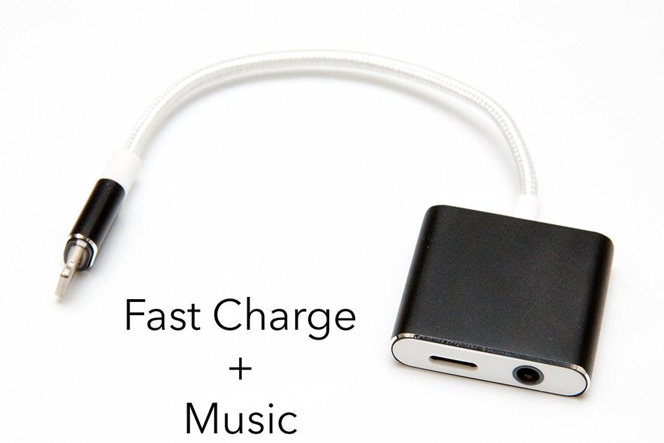 iPhone 7 Lightning to 3.5mm Power Audio Charge Headphone Jack Adapter Cable - Lightning Charging Port and Music... N5