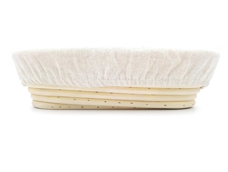 Agile-Shop Oval Long Banneton Brotform Bread Dough Proofing Rising Rattan Handmade Basket & Liner (10) N6