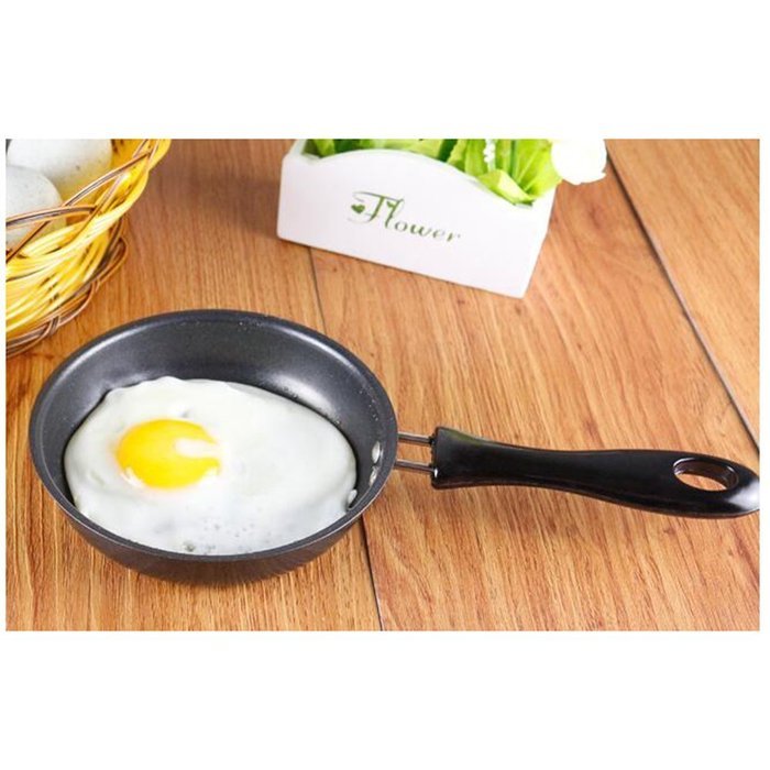 Yaheeda Fry Egg Pan Cookware,Wrought Iron Non-Stick Coating Induction Compatible Bottom Cooker,Diameter 22cm/8.7" N4