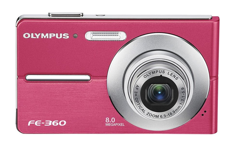 Olympus FE360 8MP Digital Camera with 3x Optical Dual Zoom (Pink)