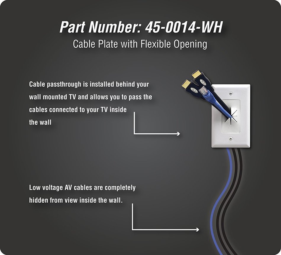 Datacomm 45-0014-WH Gang Cable Plate with Flexible Opening (White) (Discontinued by Manufacturer) N4