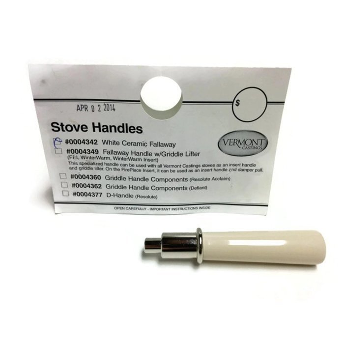 Ceramic Fallaway Handle Assembly (White with Nickel Nub) | Vermont Castings 0004342 N2